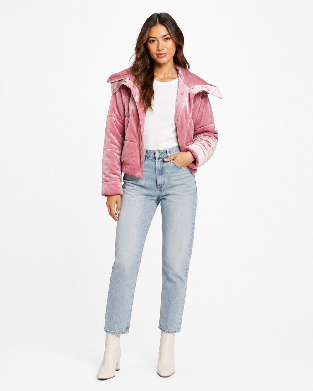 FINDERS KEEPERS ROMANA DUSTY PINK JACKET Quilted Velvet Barbiecore Rose